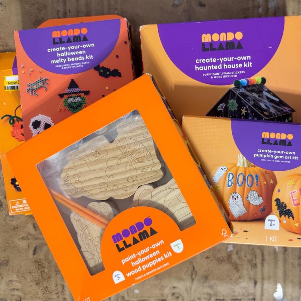 Mondo Llama Halloween Craft Kit Sets Bundle- Orange and Purple